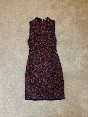 ALICE AND OLIVIA (worn once) red and black metallic sequin dress.